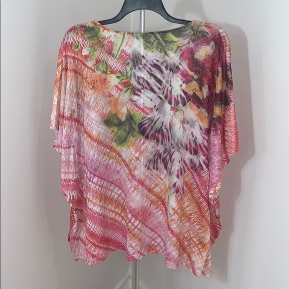 LAST ONE AVAILABLE!! - New Womens Plus Size Embellished Poncho Top Tunic - Picture 2 of 11